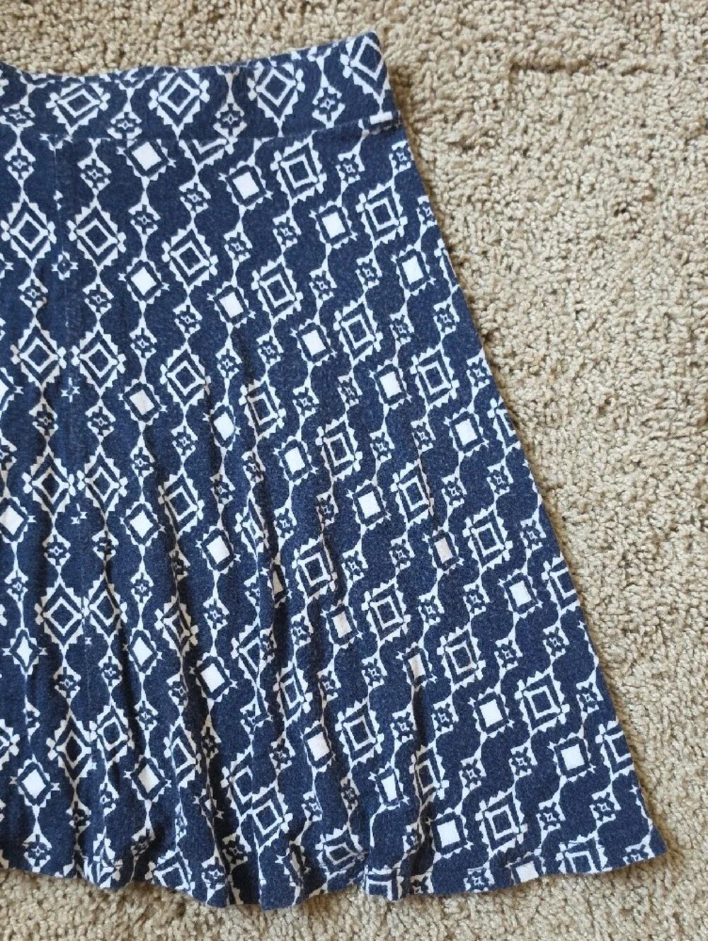 Rue21 Navy & White Printed Skater Skirt